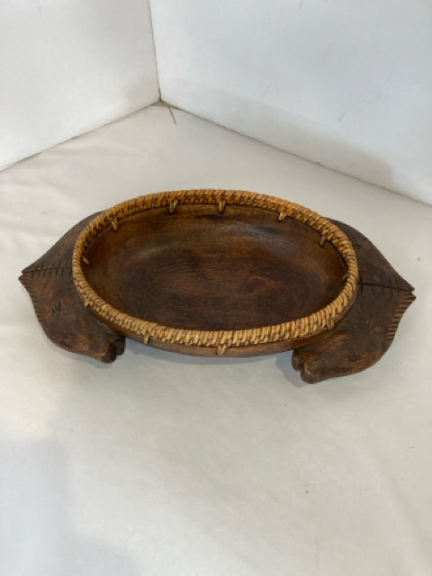 Ethnic Brown Wood Carved Bowl