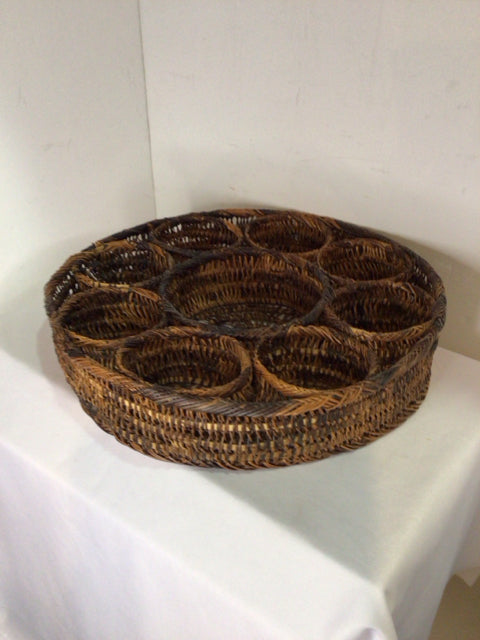 Brown Wicker Round Basket