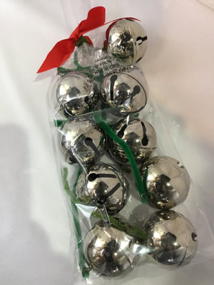 Ornament Silver Metal Bells Holiday Item