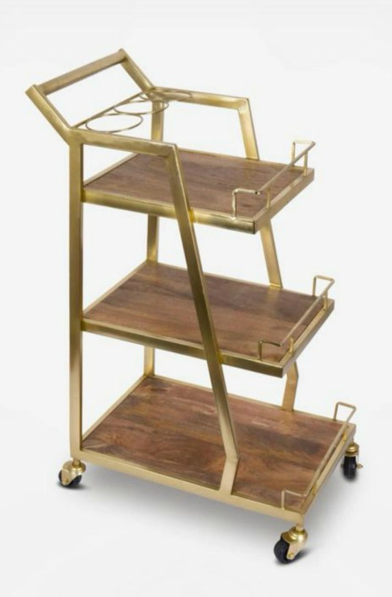 Rolling Tiered Brown Cart