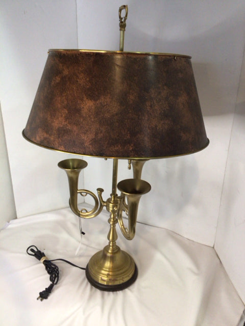 Bouillotte Brown/Gold Brass Lamp
