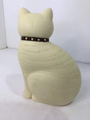 Cream Ceramic Cat Statue