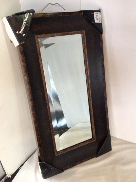 Rustic Brown Beveled Mirror
