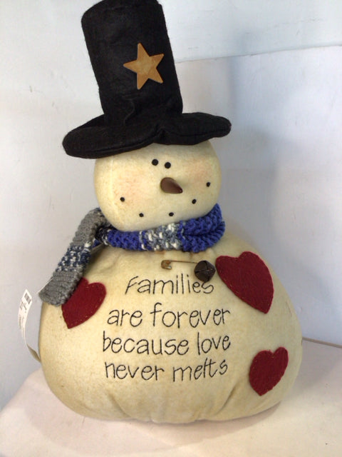 Snowman White Felt Holiday Item