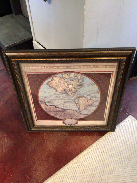 Muted Globe World Framed Art