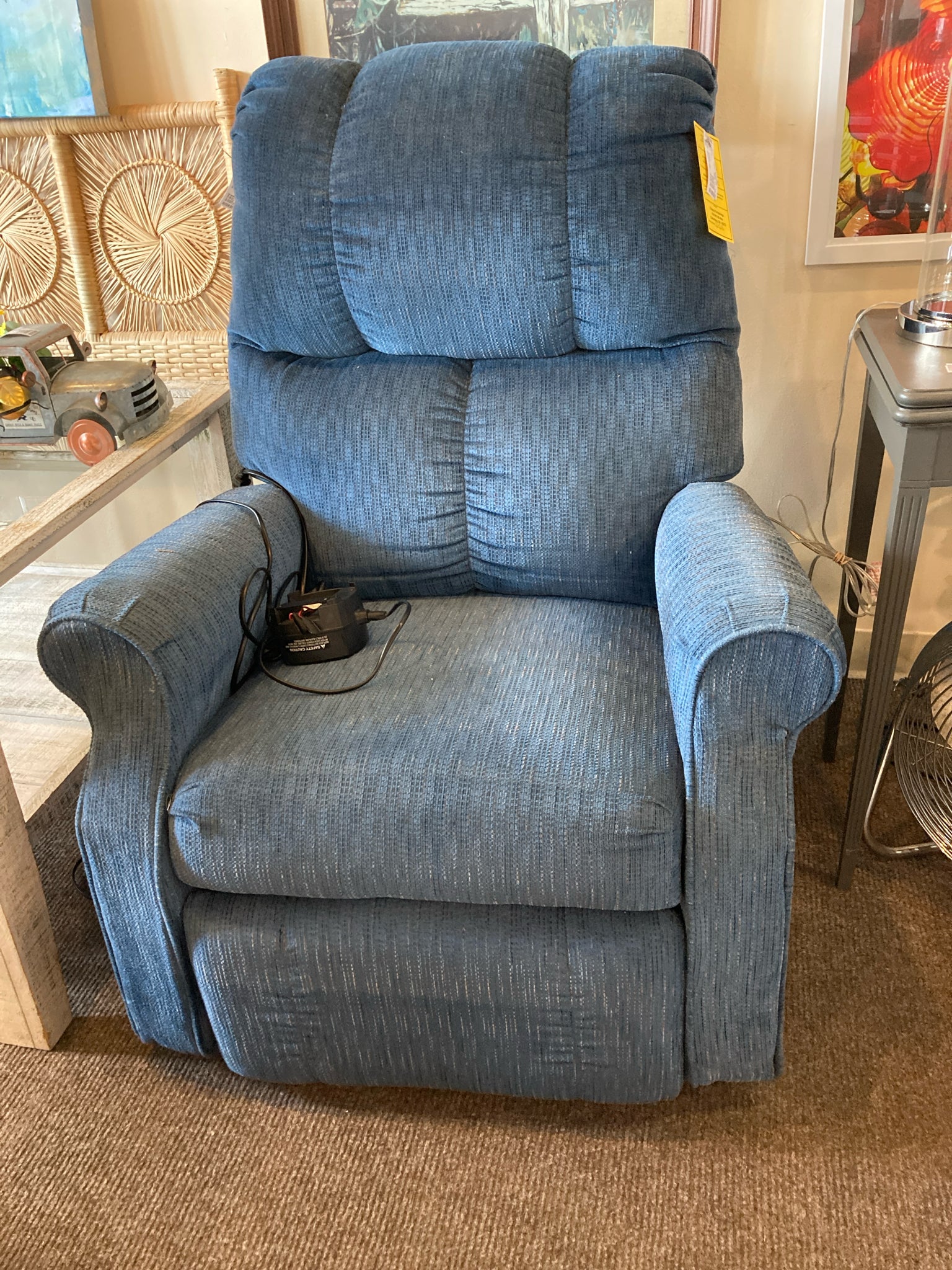Electric Corduroy Blue Recliner