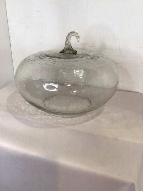 Fall Clear Glass Pumpkin Sculpture