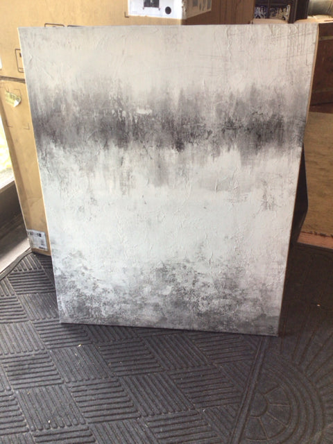 Modern Gray/White Stretch Canvas Art