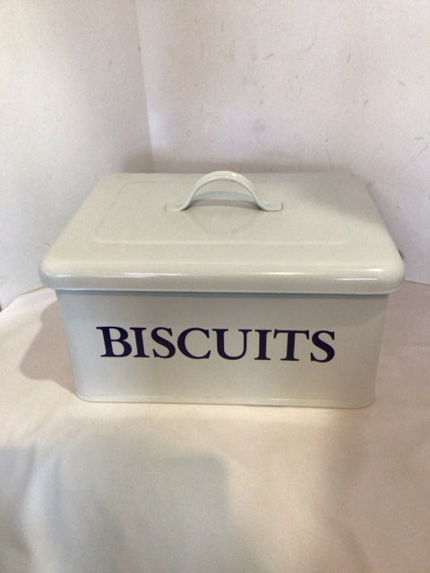 Retro Enamel Lidded White/Black Box
