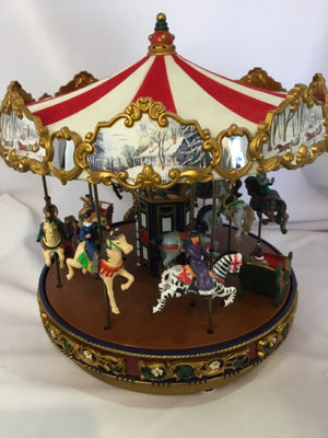 Electric Multi-Color Plastic Carousel Musical Holiday Item