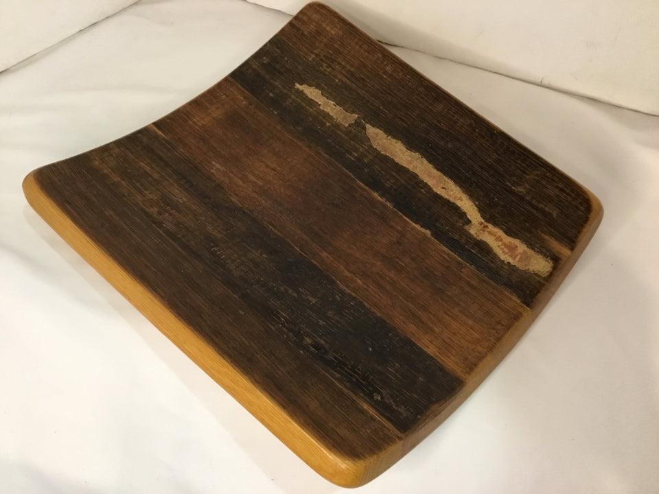 Hand Crafted Brown Wood Curved Tray