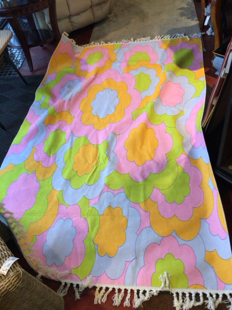 Washable Floral Pink/Green Rug