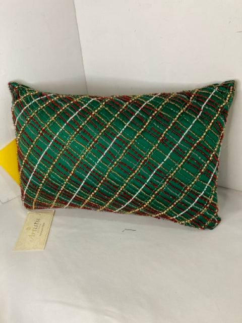 Pillow Green Beaded Holiday Item