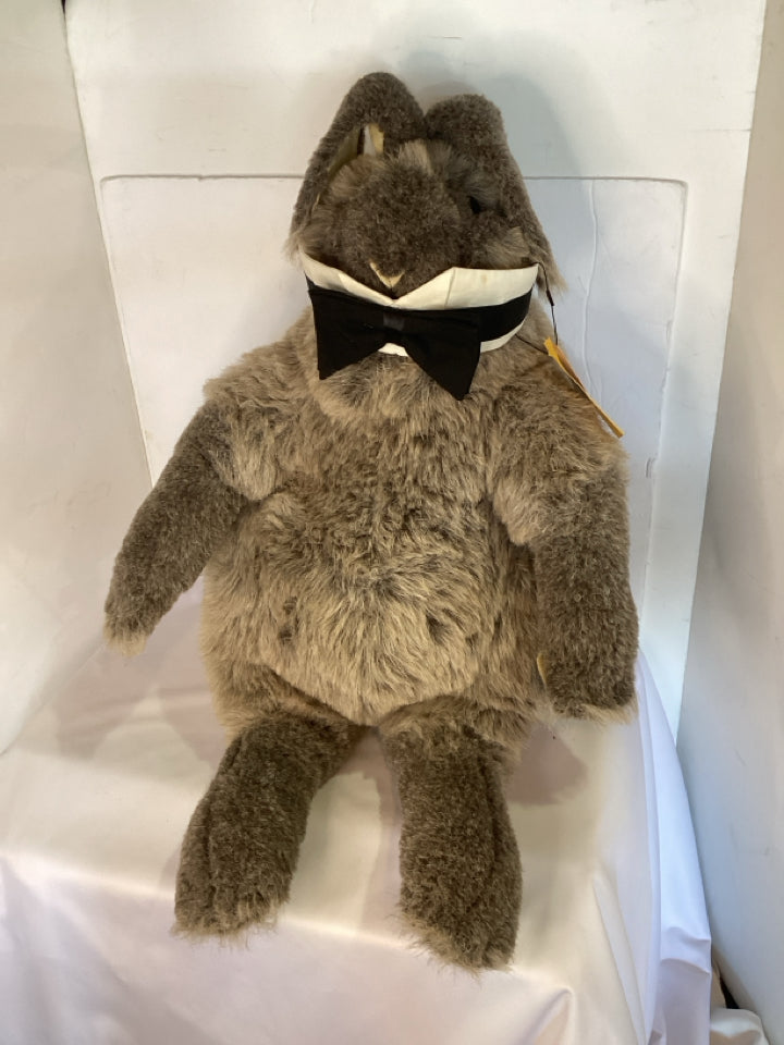 Vintage Gray Faux Fur Rabbit Stuffed Animal