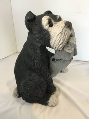 Black/Gray Resin Dog Statue