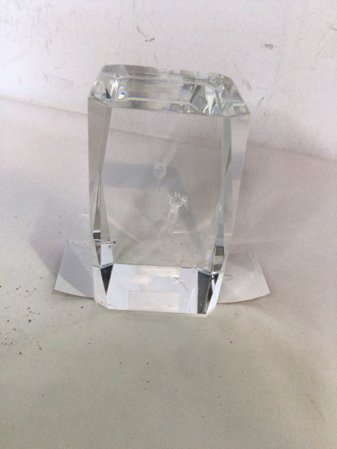 Clear Acrylic Flower Paperweight