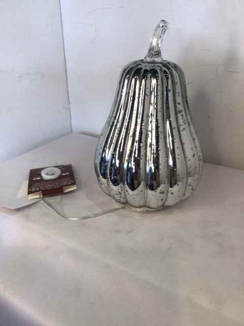 Silver Glass Pumpkin Holiday Item