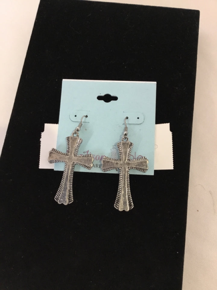 Silver Cross Earrings