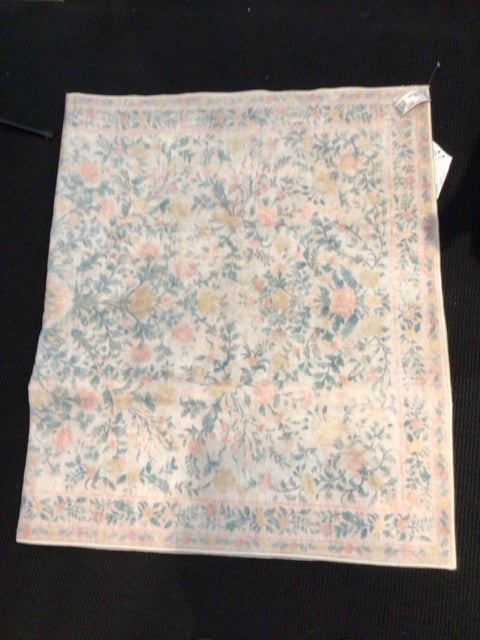 Washable Polyester Floral 3 x 5 Pastel Rug