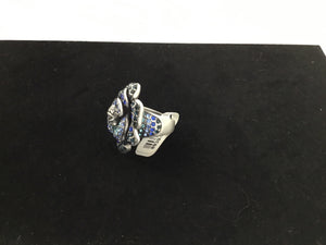 Sterling Silver Blue Rhinestone Ring