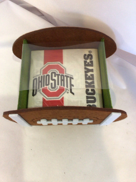 Brown/Green Felt Football Napkin Holder