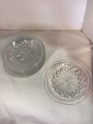 Set of 12 Clear Cut Crystal Plate Set