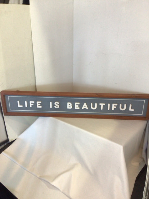 Sign Wood Brown/Gray Wall Decoration Art