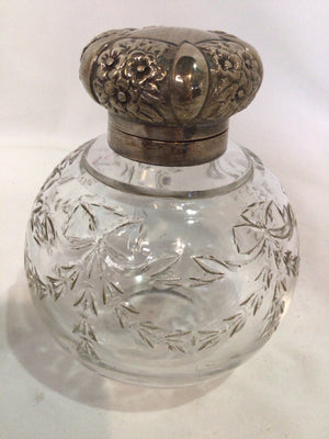 Art Nouveau Vintage Cut Glass Perfume Jar