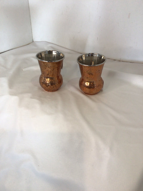 William Sheppee Pair Copper Glasses