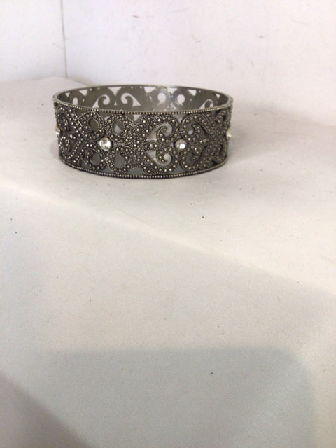 Black/Silver Marcasite Candle Holder