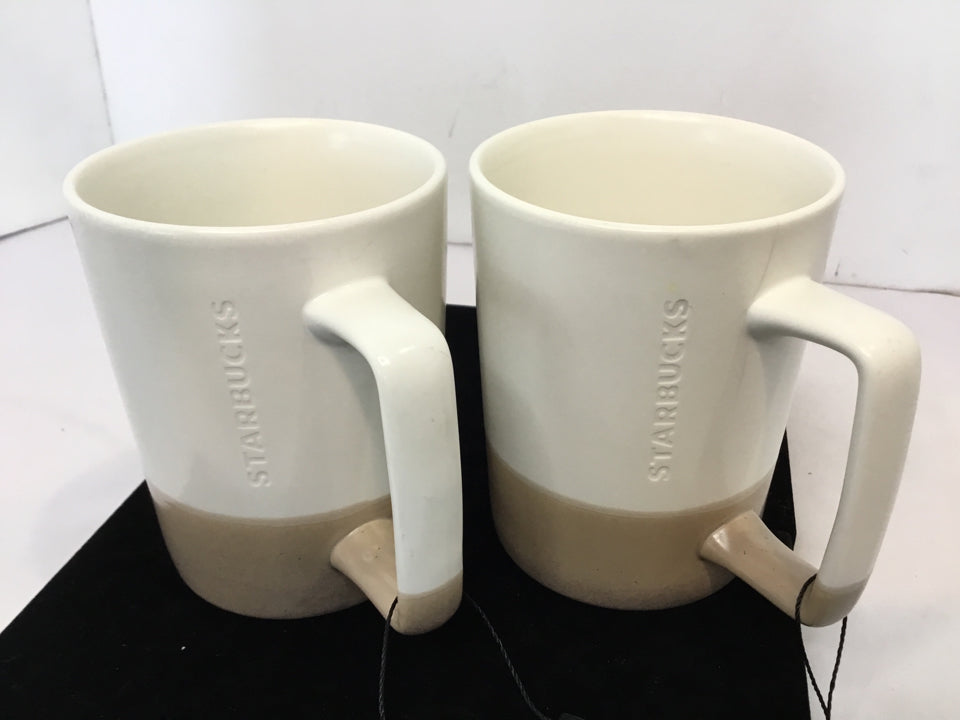 Starbucks Set of 2 Cream/Brown Ceramic Mug