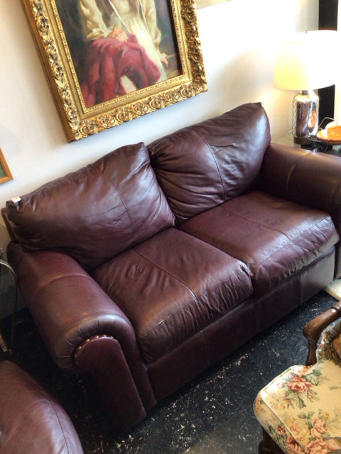 Sofa Express Leather Cordovan Loveseat/Love Seat/Sofa