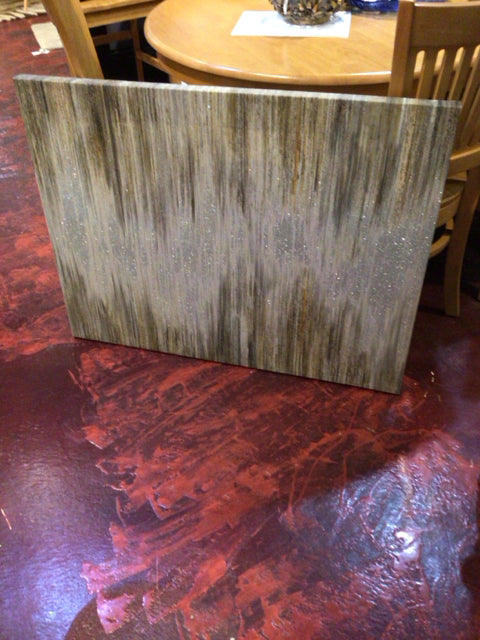 BeBe Silver/Green Canvas Abstract Stretch Canvas Art