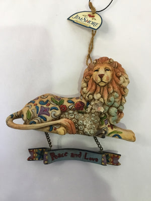 Jim Shore Christmas Multi-Color Resin Lion Holiday Item