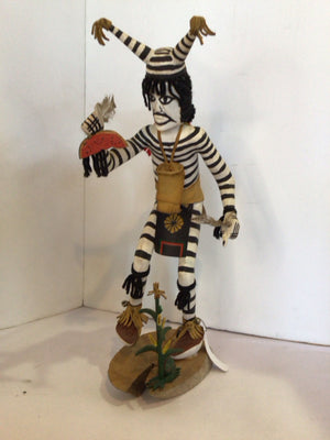 Native American Black/White Wood Kachina Doll
