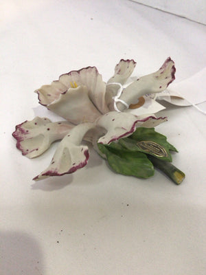 Vintage Pink/white Porcelain Lilly Figurine