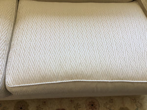 Ethan Allen Tight Back Chevron Gold Sofa