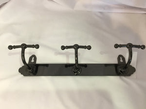 Wall Fixture Black Metal 3 Hook Coat Rack