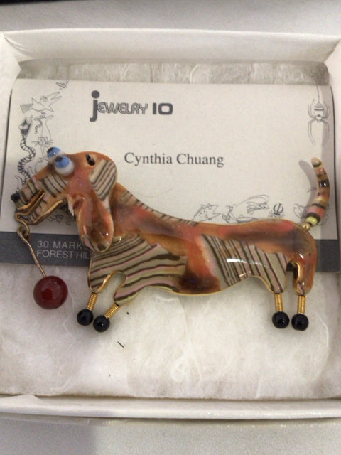 Cynthia Chuang Tan Dog Pin