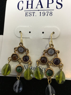 Green/Purple Dangle Earrings