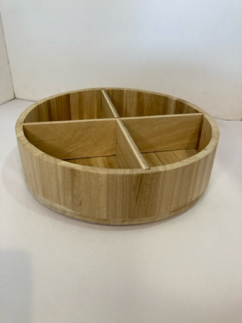 Divided Wood Round Lazy Susan