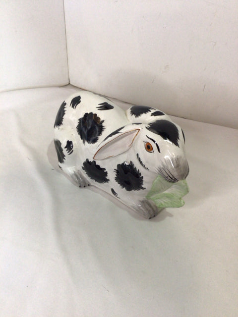 Black/White Porcelain Bunny Statue