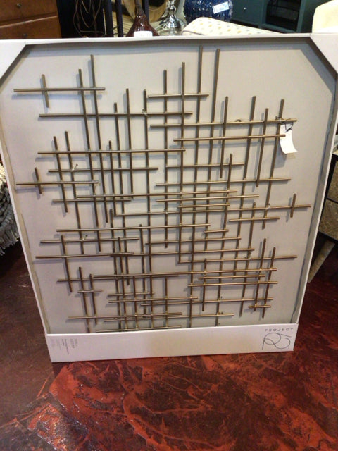 Mid-Century Metal Gold Wall Decoration Art