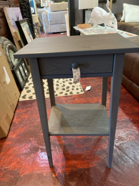 Side Wood 1 drawer Gray Table