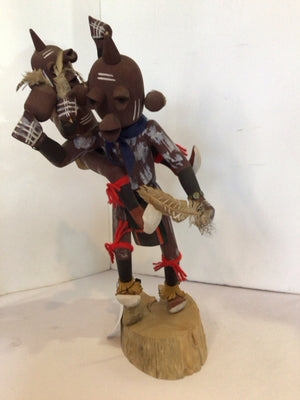 Native American Brown Wood Kachina Doll