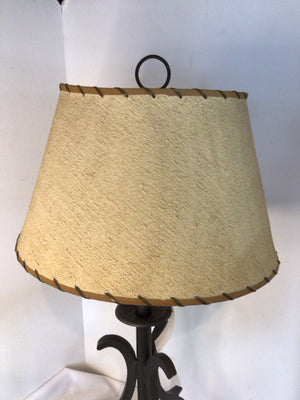 Black/Tan Wrought Iron Lamp