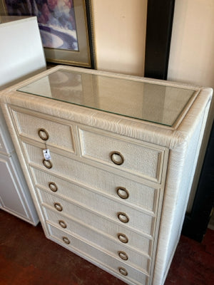 Wayfair Wicker 7 Drawer Cream Dresser/Chest 2UD9E8JH