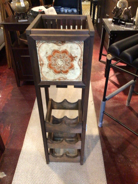Brown Wood Wine Rack