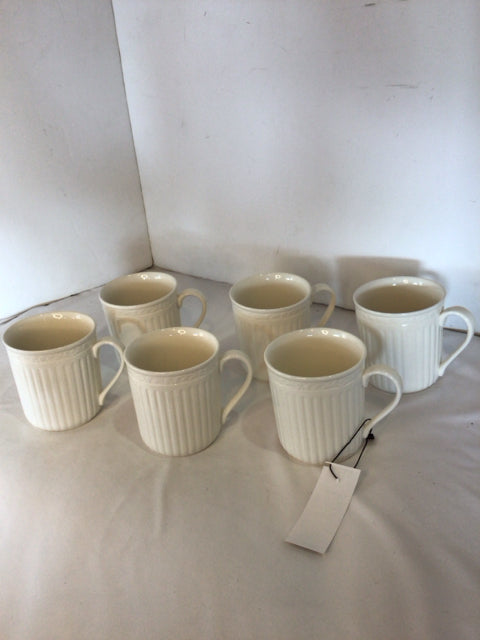 Mikasa Set of 6 White Ceramic Coffee Mug Set