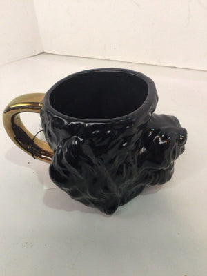 Black/Gold Ceramic Dog Mug